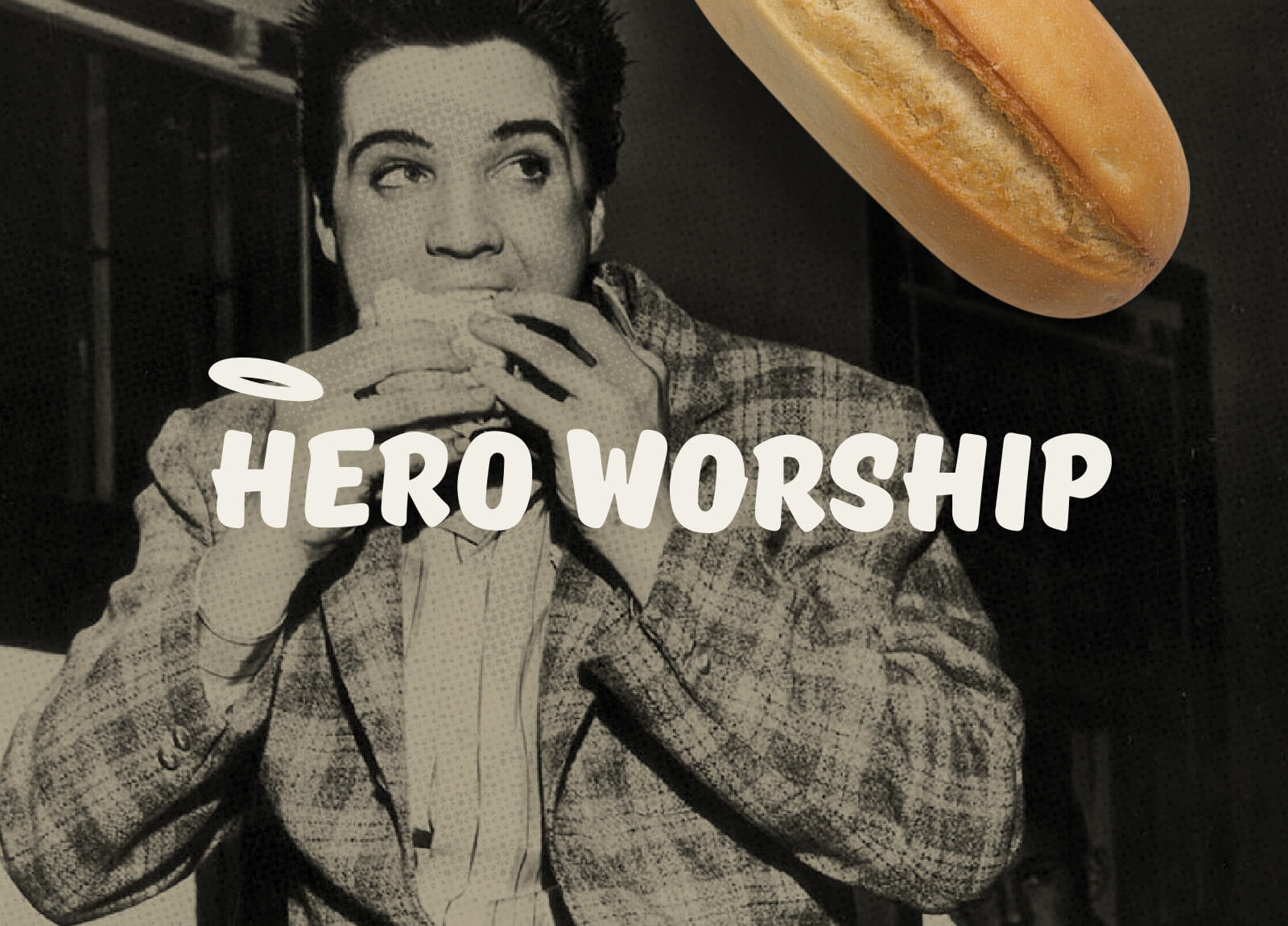 Hero Worship - Branding a sub shop in Raleigh, NC - Logo over Vintage Photo 01