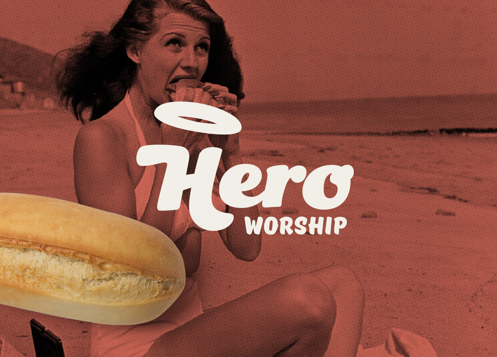 Hero Worship - Branding a sub shop in Raleigh, NC - Logo over Vintage Photo 03