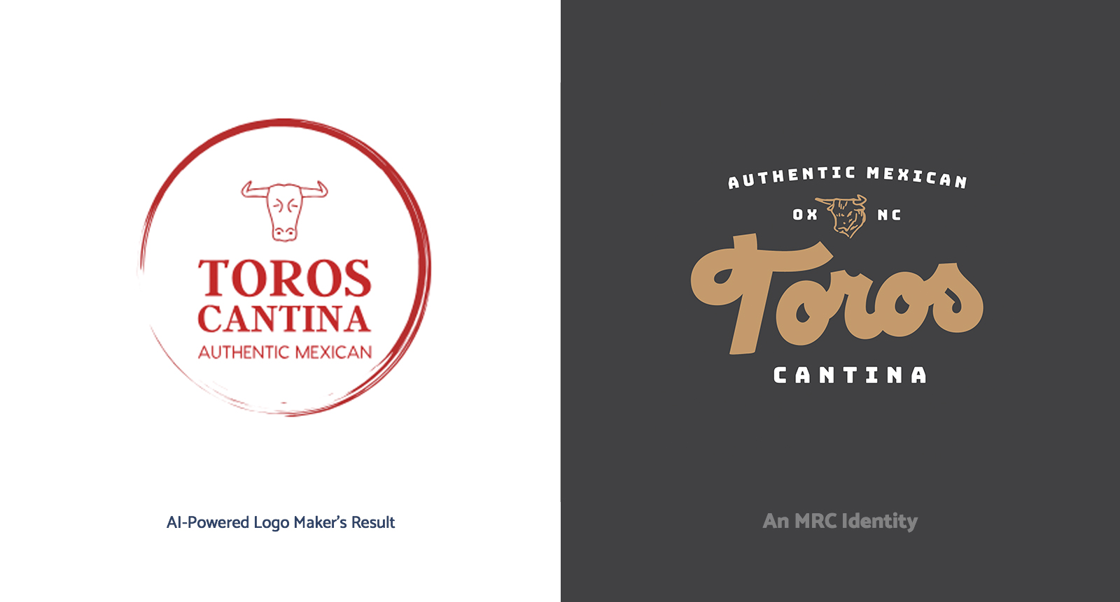 LogoJoy versus MRC Raleigh in a Logo Design Content for Toros Cantina