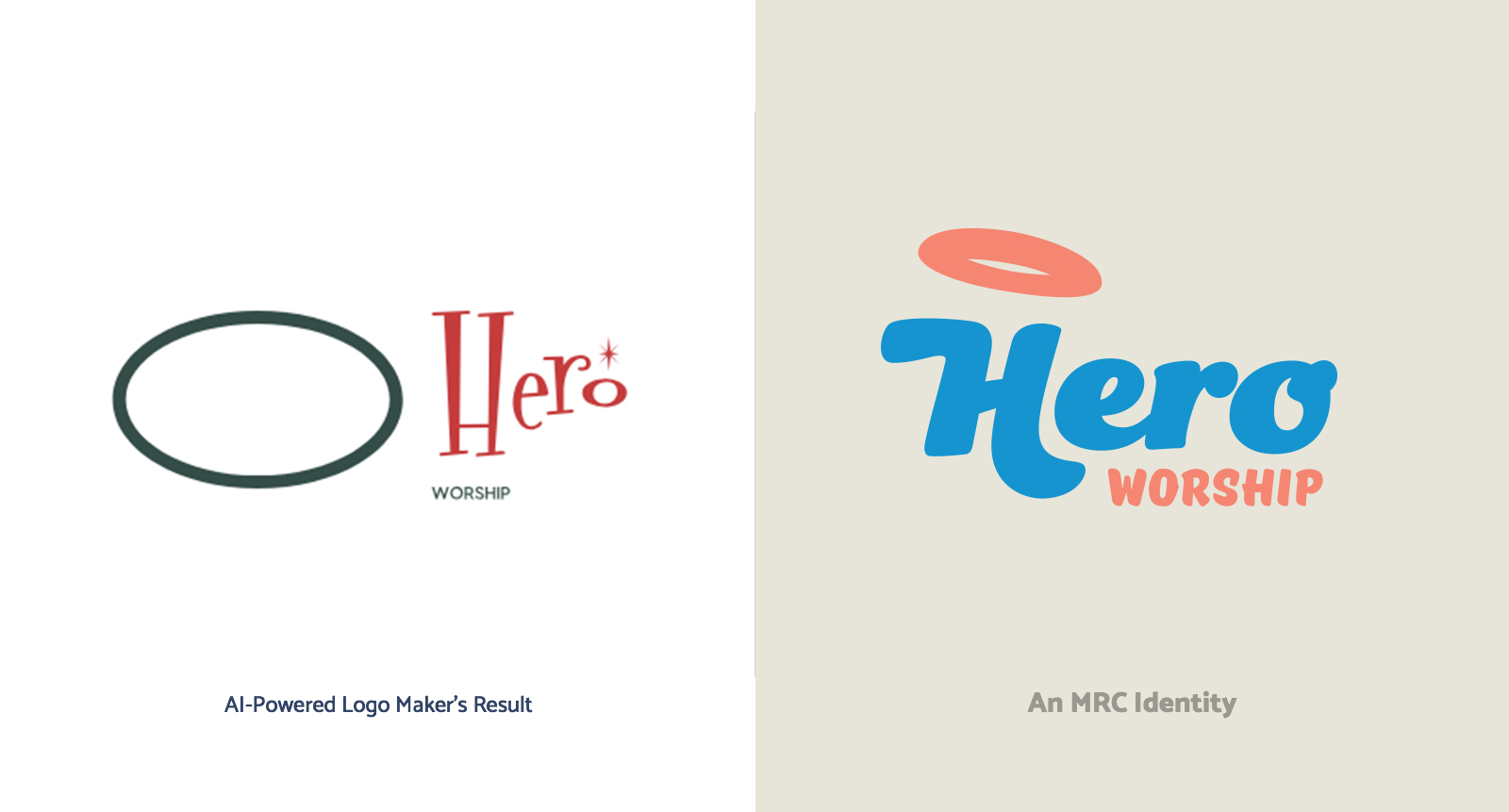 LogoJoy versus MRC Raleigh in a Logo Design Content for Hero Worship