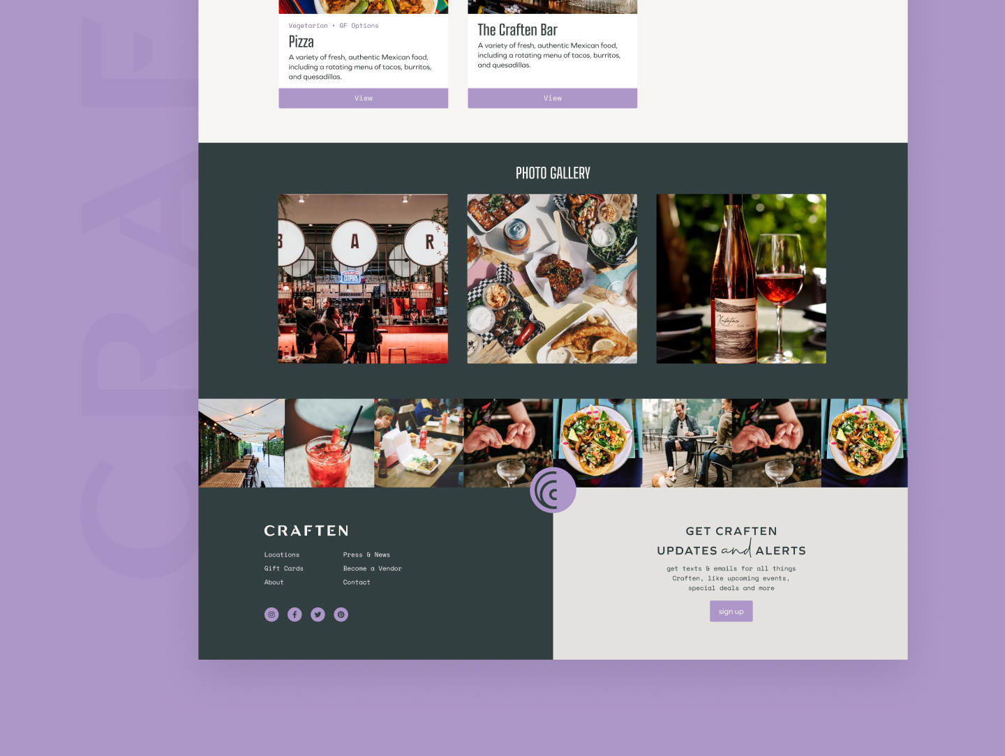 Craften Food Hall Knightdale Website Design & Development