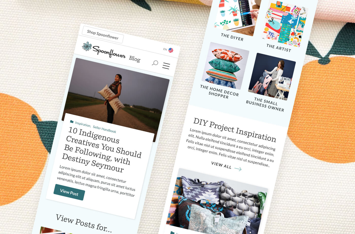 Mobile Design | Spoonflower Blog Website Design & Development by MRC