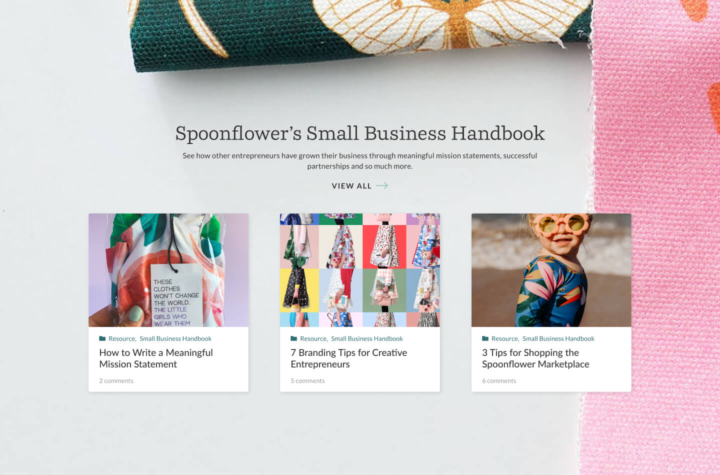 Grid of Post Cards | Spoonflower Blog Website Design & Development by MRC