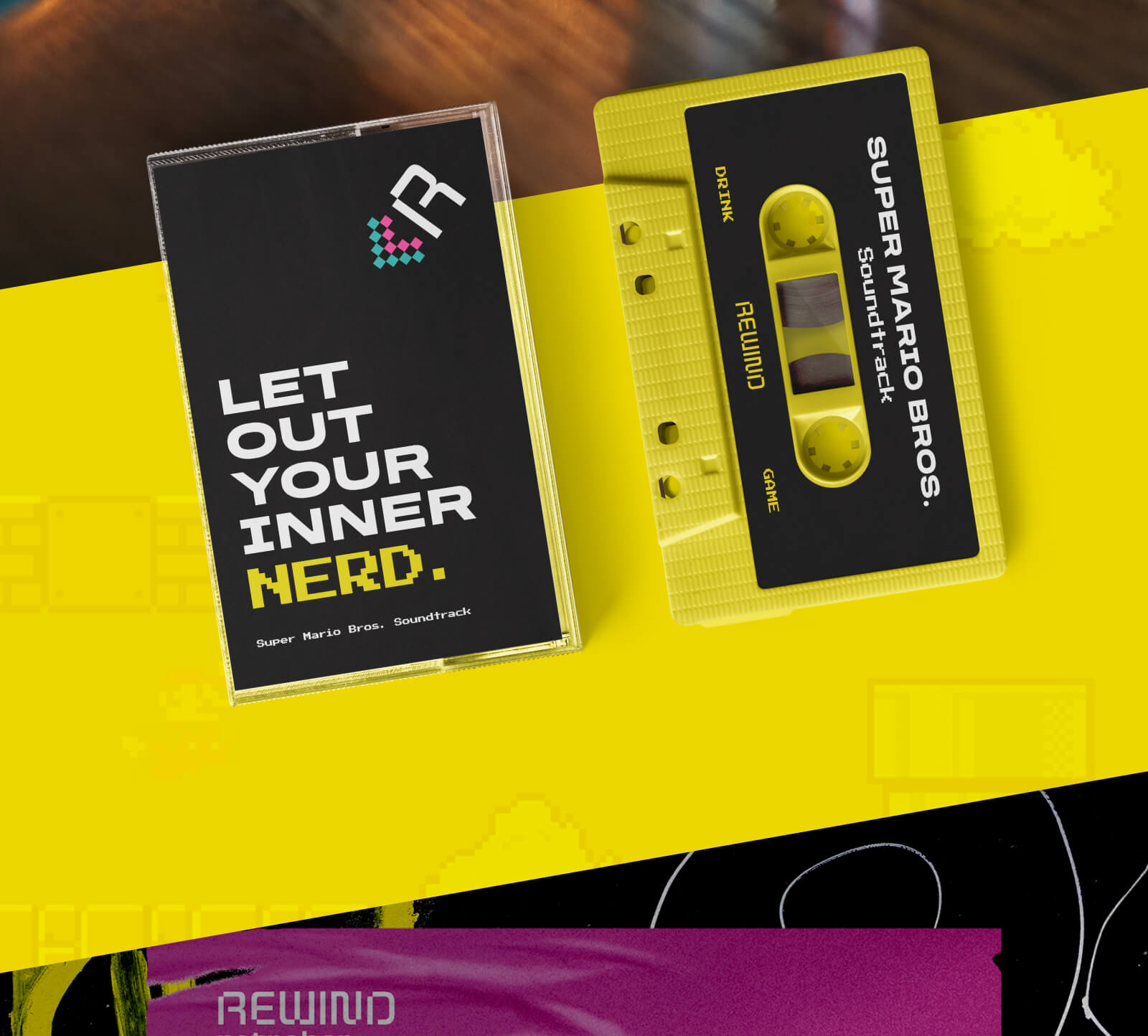 Rewind Retrobar - 12 - Cassette Tape Design