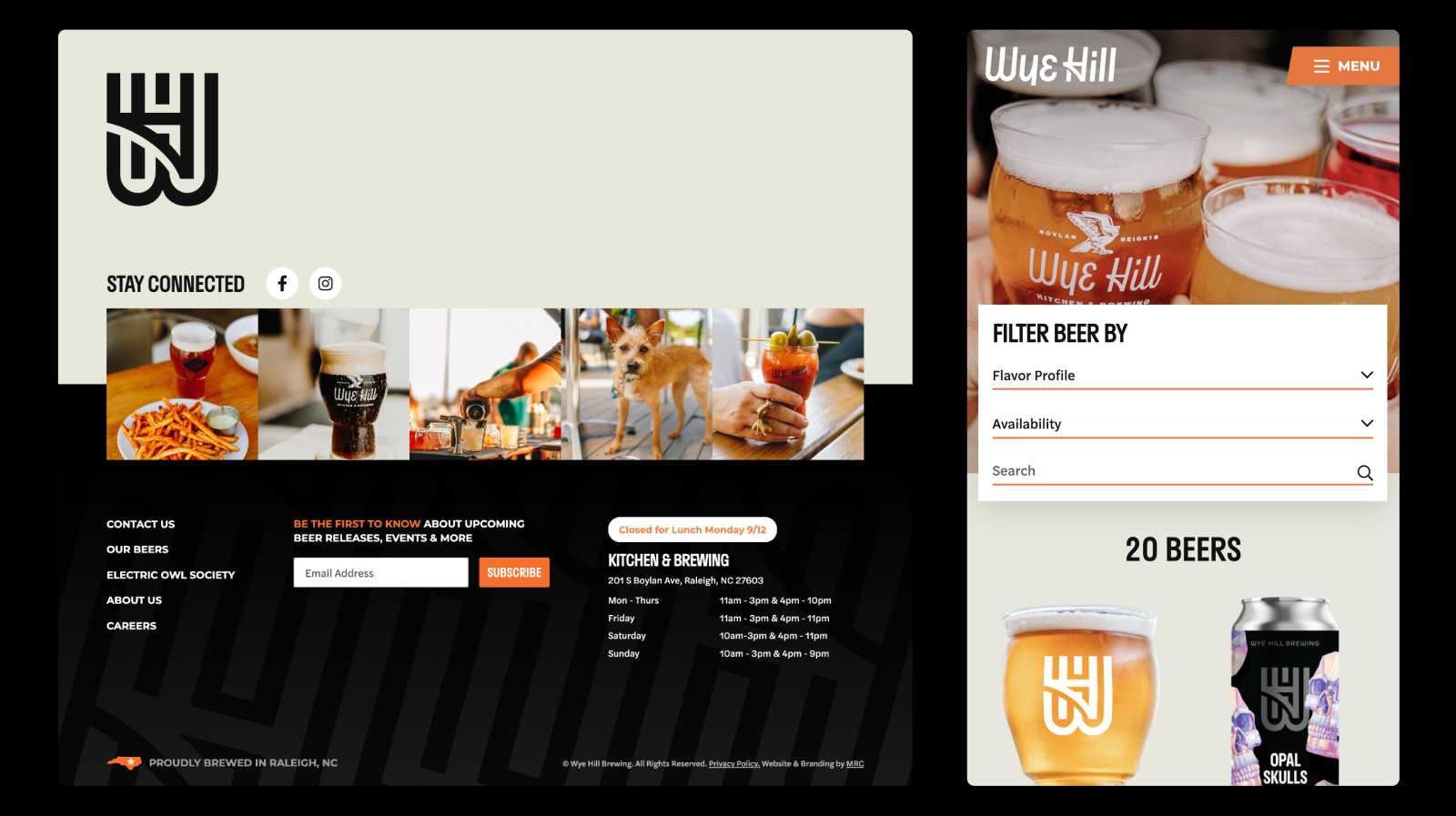 Custom WordPress Website for Wye Hill Brewing